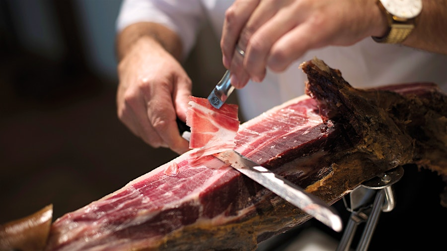 Jamón Ibérico is Spain’s pride and joy. This cured ham is made from black Iberian pigs, primarily raised in the southern and western parts of the country. The pigs are fed a diet of acorns, which gives the ham its rich, nutty flavor and melt-in-your-mouth texture